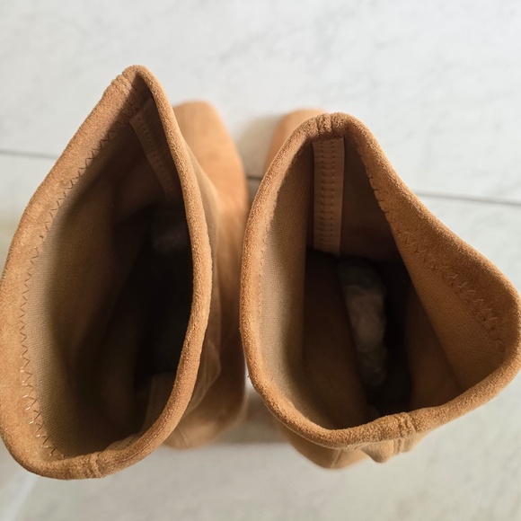 Miss Lola Milano Square Heel Boots In Nude Size 6.5 - Picture 11 of 16